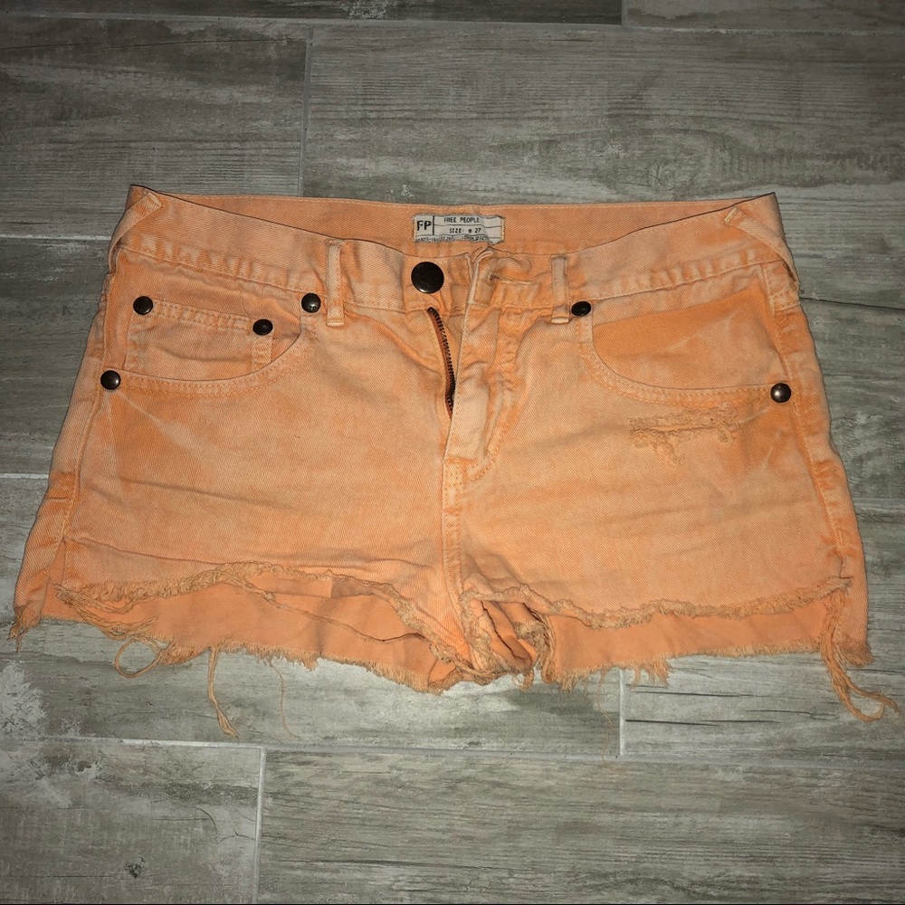 Free People Orange Shorts